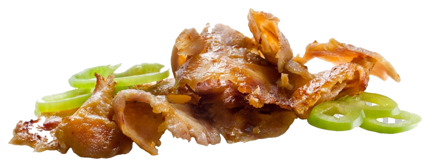 Verzehrfertiger Hähnchen Kebab mit Paprikaringen